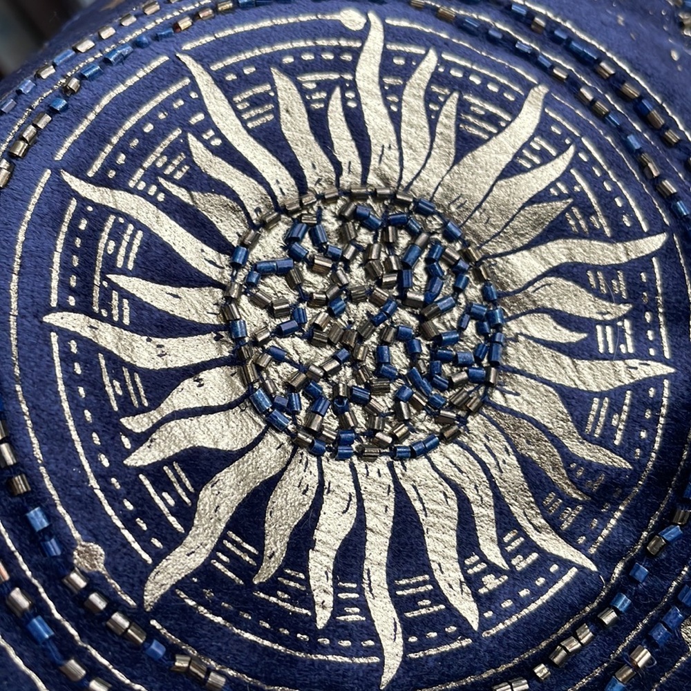 Fabrique Eninde Metallic Beaded Celestial Cosmetic Bag | Pouch NWT - Picture 2 of 7